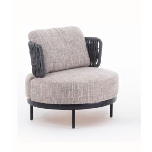 Poltrona Lía con respaldo Jaspeado - Verde, gris y negra.