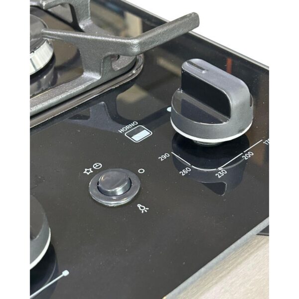 Cocina Eldom a gas 4h deco vetro inox 1404 - Image 3