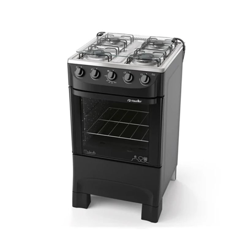 Cocina Eldom a gas 4h Berlín negro mate 1 Cocina Eldom a gas 4h Berlín negro mate