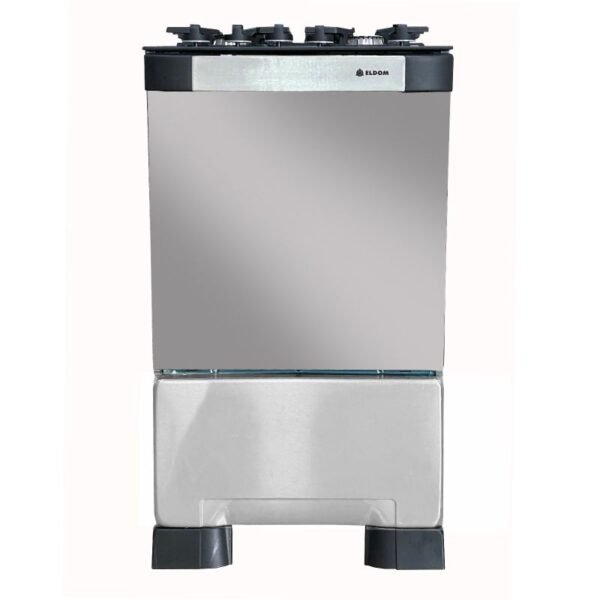 Cocina Eldom a gas 4h deco vetro inox 1404