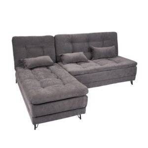 Sofa Cama con Chaise Gris